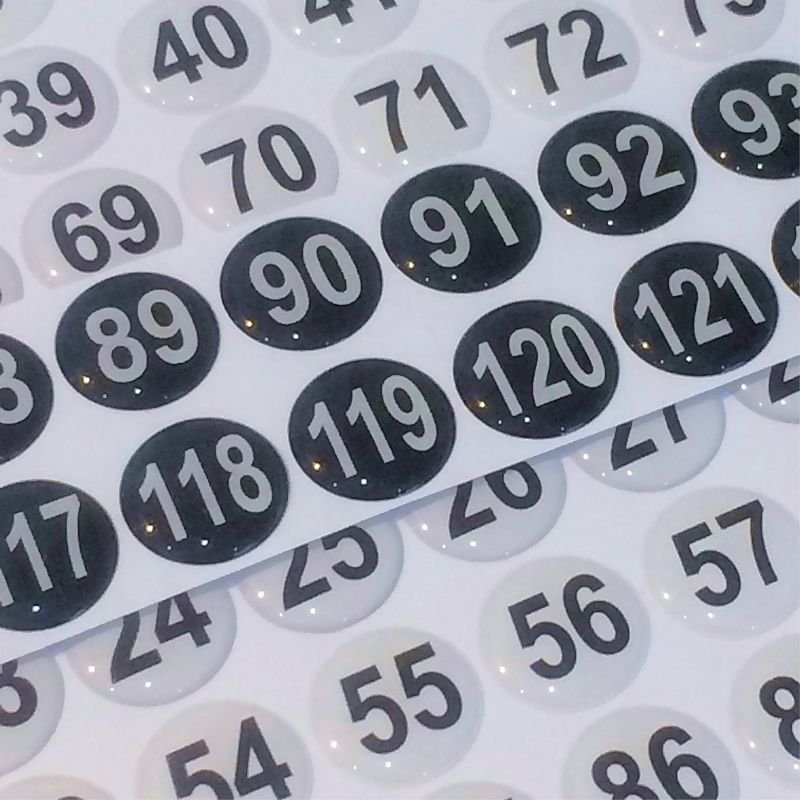 Full colour domed label 0-400 sq mms - Image 1